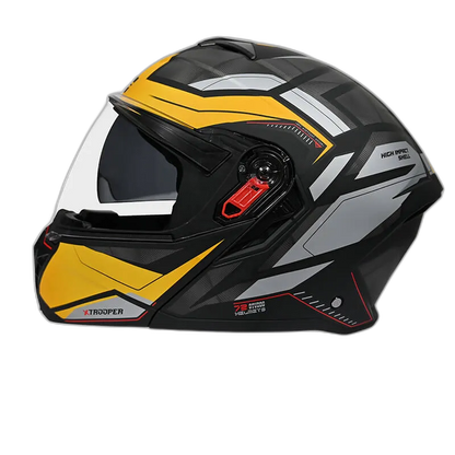 STUDDS Trooper D2 Matt Black Neon Flip Up Helmet