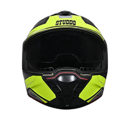 STUDDS Trooper D2 Matt N5 Yellow Flip Up Helmet