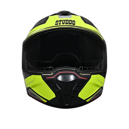 STUDDS Trooper D2 Matt N5 Yellow Flip Up Helmet