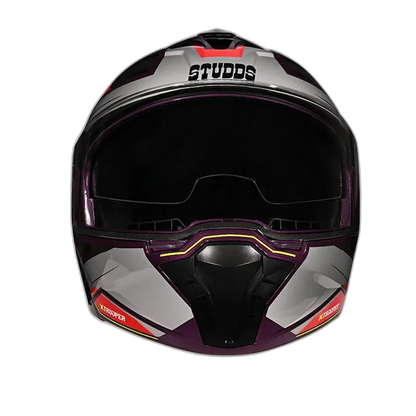 STUDDS Trooper D2 Purple N2 Flip Up Helmet