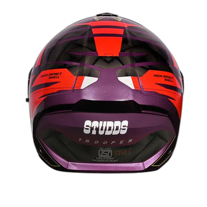 STUDDS Trooper D2 Purple N2 Flip Up Helmet