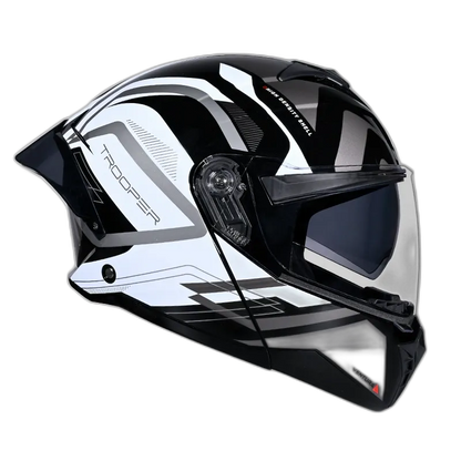 STUDDS Trooper D3 Black N6 Flip Up Helmet