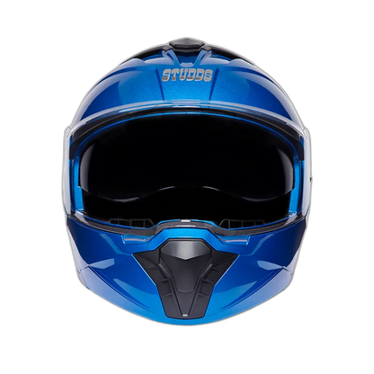 STUDDS Trooper Flame Blue Fu Flip Up Helmet