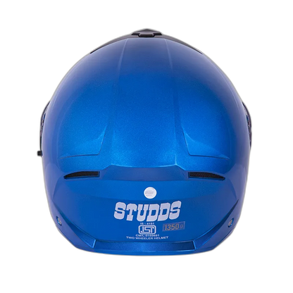STUDDS Trooper Flame Blue Fu Flip Up Helmet