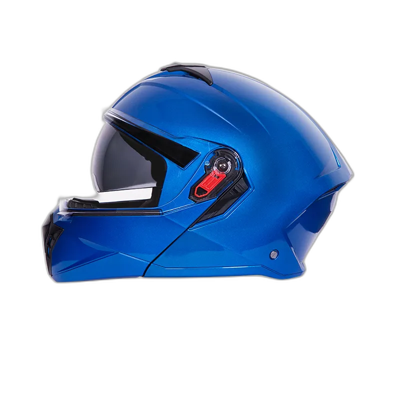 STUDDS Trooper Flame Blue Fu Flip Up Helmet