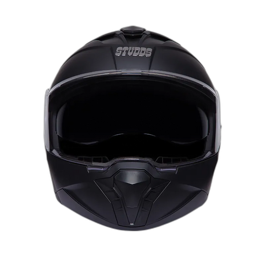 STUDDS Trooper Matt Black Fu Flip Up Helmet