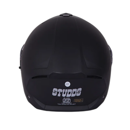 STUDDS Trooper Matt Black Fu Flip Up Helmet