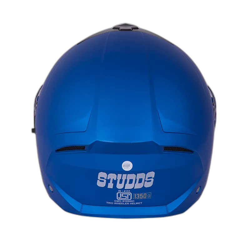 STUDDS Trooper Matt Blue Fu Flip Up Helmet