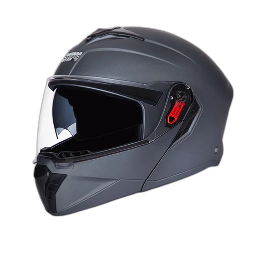 STUDDS Trooper Matt Gun Grey Fu Flip Up Helmet