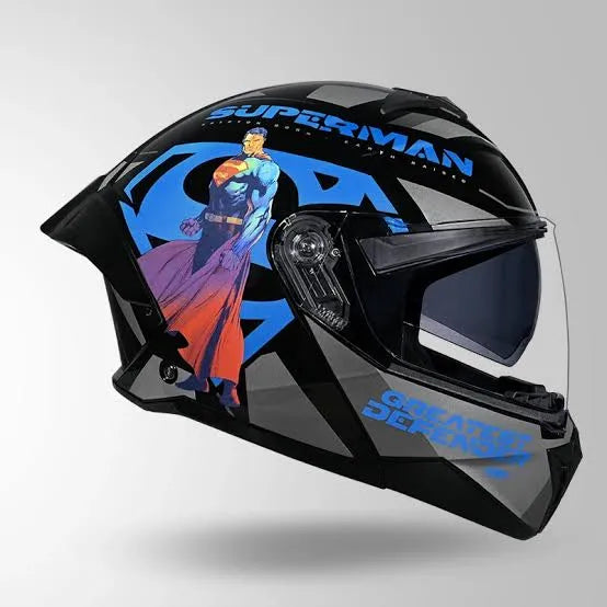Studds Trooper Superman Black N1 Blue Flip Up Helmet