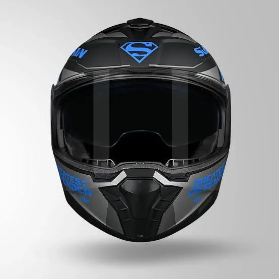Studds Trooper Superman Black N1 Blue Flip Up Helmet