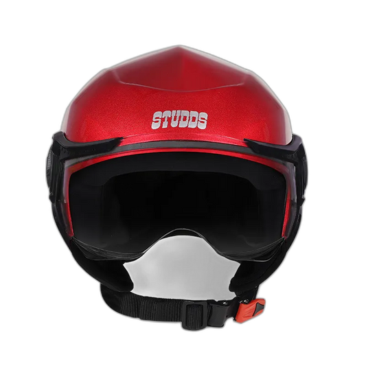 STUDDS Urban Dame Cherry Red Half Face Helmet