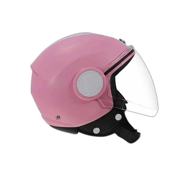 STUDDS Urban Pink With White Strip Half Face Helmet
