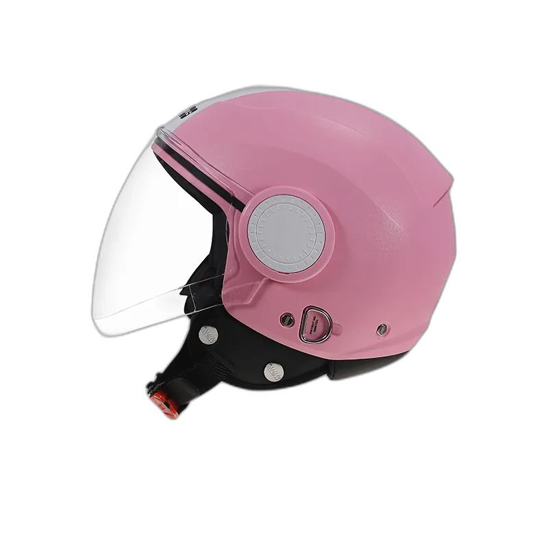 STUDDS Urban Pink With White Strip Half Face Helmet