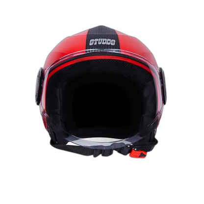 STUDDS Urban Red Black Half Face Helmet