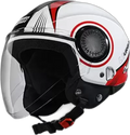 STUDDS Urban Super D1 White N2 Red Half Face Helmet