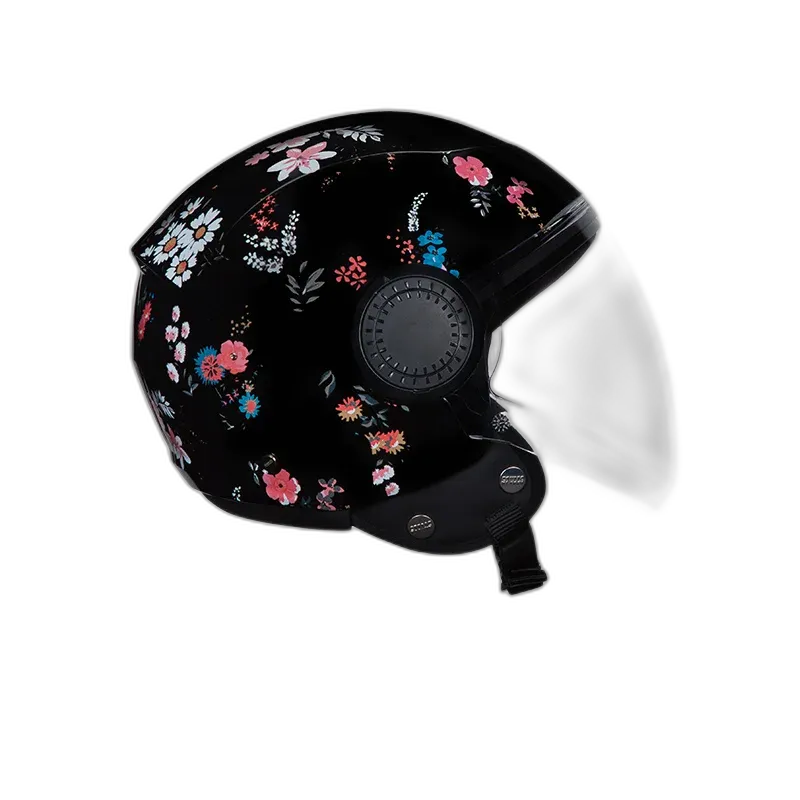 STUDDS Urban Super D2 Black Flwr Half Face Helmet