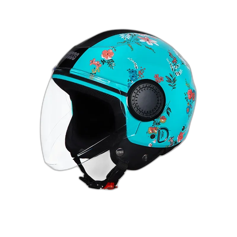 STUDDS Urban Super D2 Blue Flwr Half Face Helmet