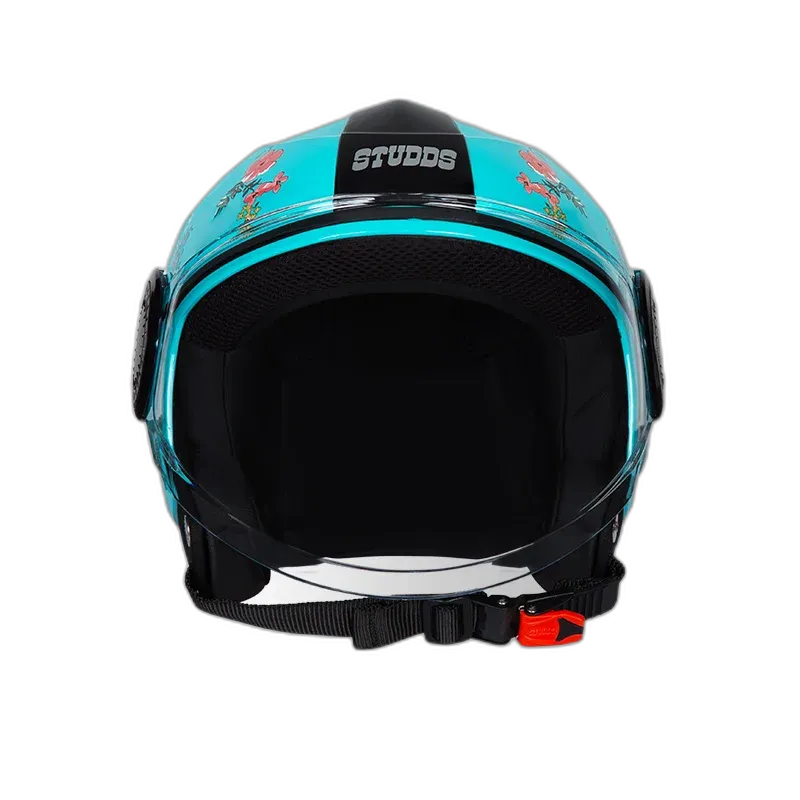 STUDDS Urban Super D2 Blue Flwr Half Face Helmet