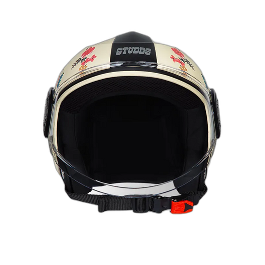 STUDDS Urban Super D2 Matt Yellow Half Face Helmet