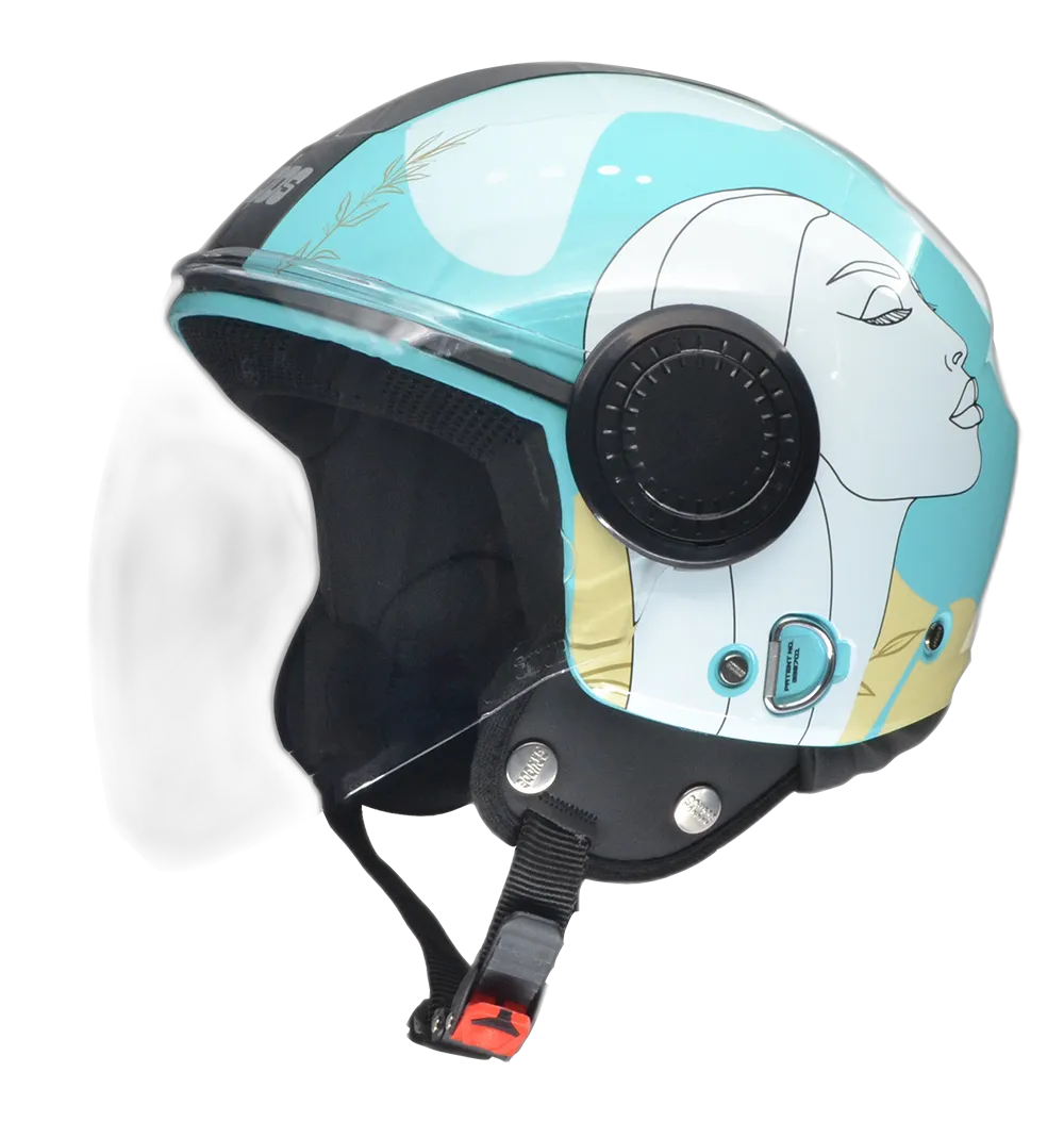 STUDDS Urban Super D3 Blue Yellow White N6 Half Face Helmet