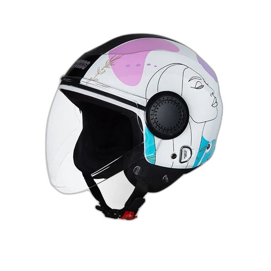 STUDDS Urban Super D3 White Blue Half Face Helmet