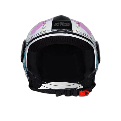 STUDDS Urban Super D3 White Blue Half Face Helmet