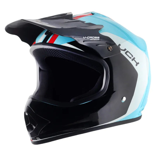 VEGA V Cross Dx Track Hex Blue Black Off Road Helmet