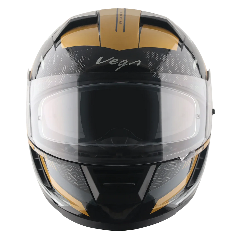 Vega Arrow Dv Dx Runner Black Gold Full Face Helmet