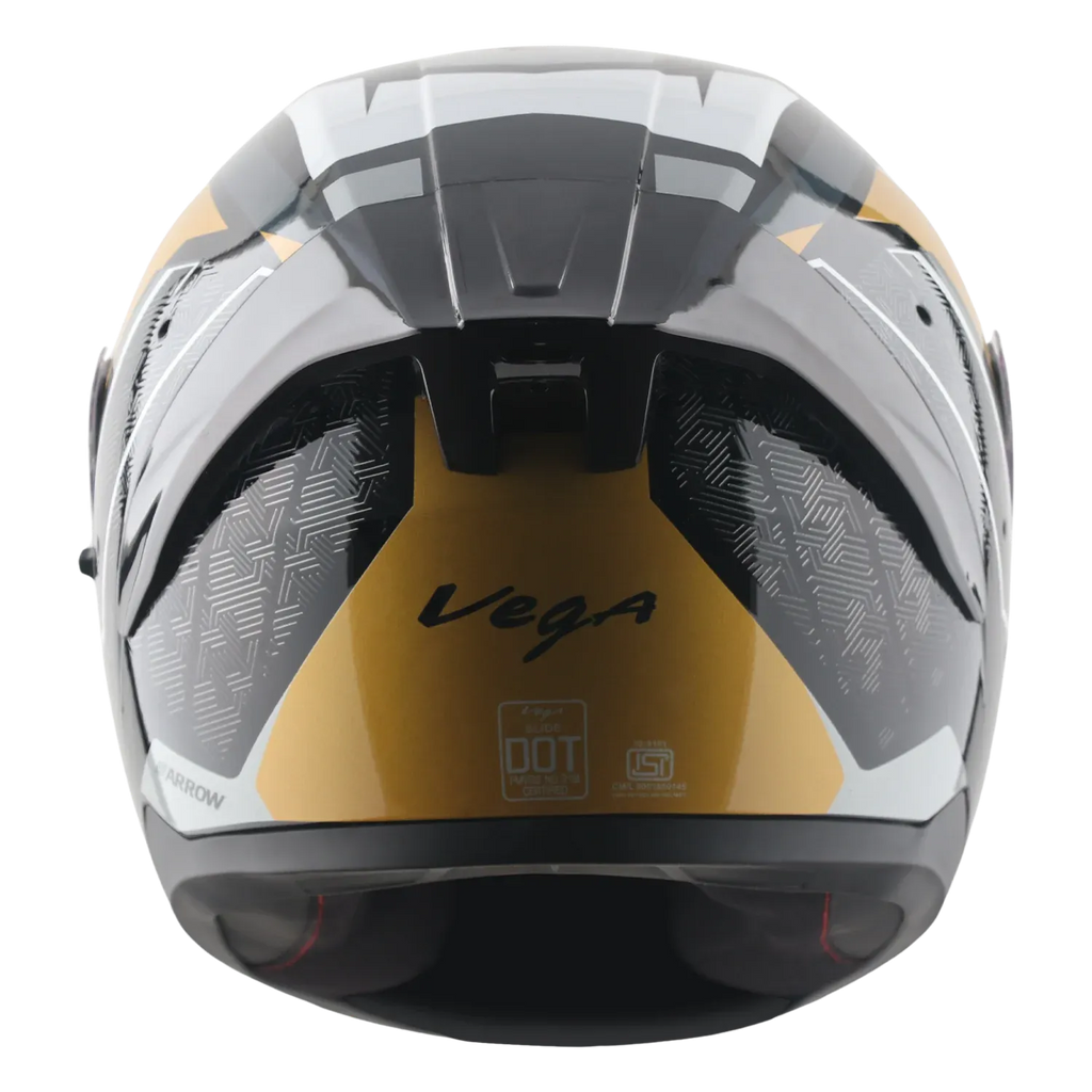 Vega Arrow Dv Dx Runner Black Gold Full Face Helmet
