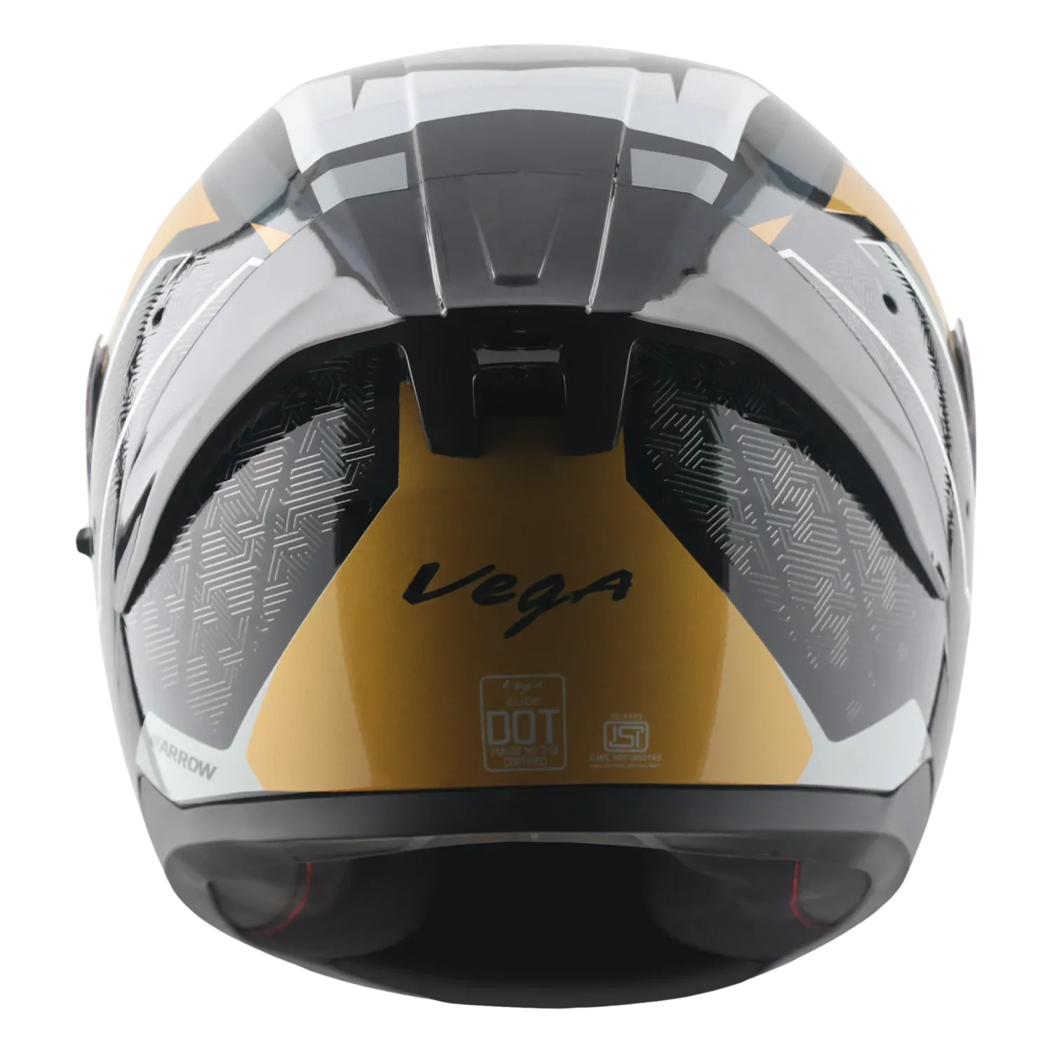 Vega Arrow Dv Dx Runner Black Gold Full Face Helmet