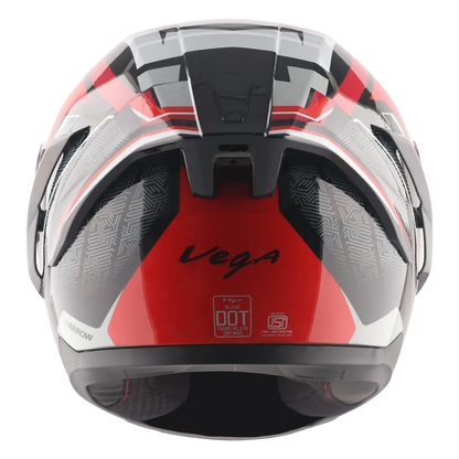 Vega Arrow Dx Runner Black Red Full Face Helmet