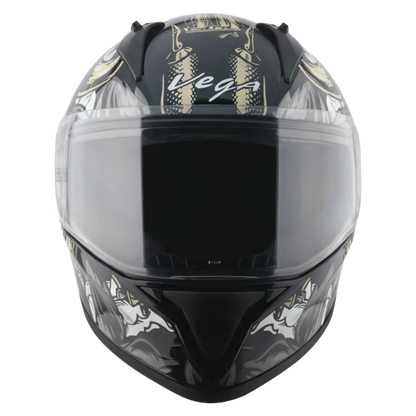 Vega Bolt Bull Black Gray Full Face Helmet