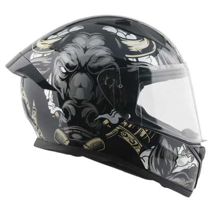 Vega Bolt Bull Black Gray Full Face Helmet