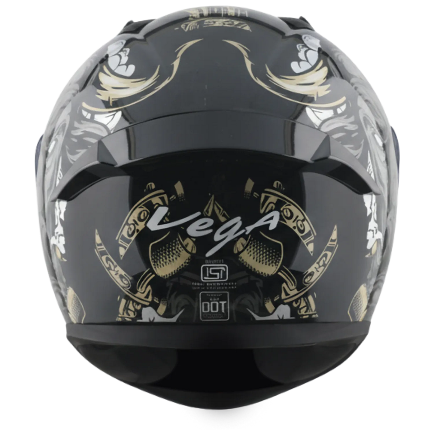 Vega Bolt Bull Black Gray Full Face Helmet