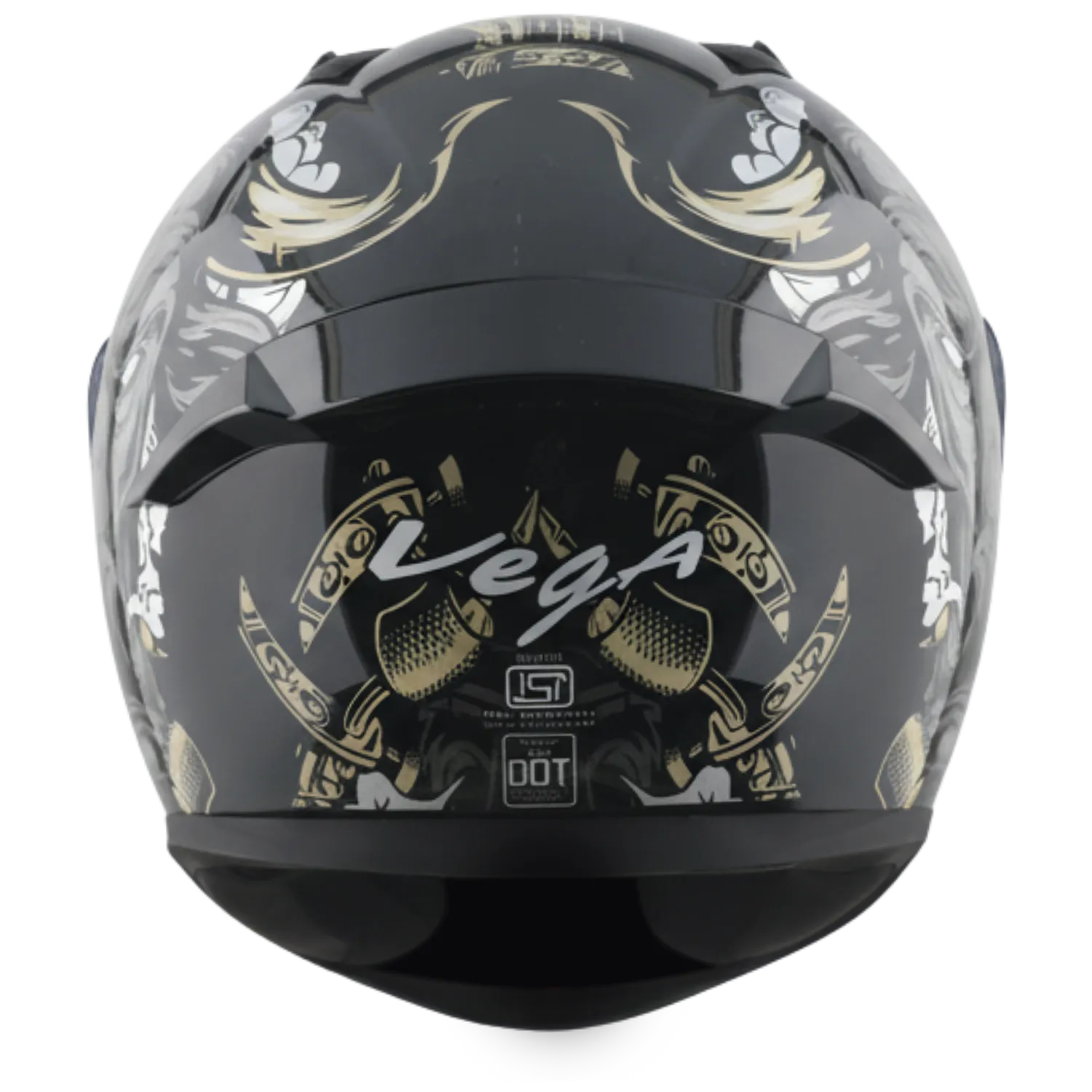 Vega Bolt Bull Black Gray Full Face Helmet