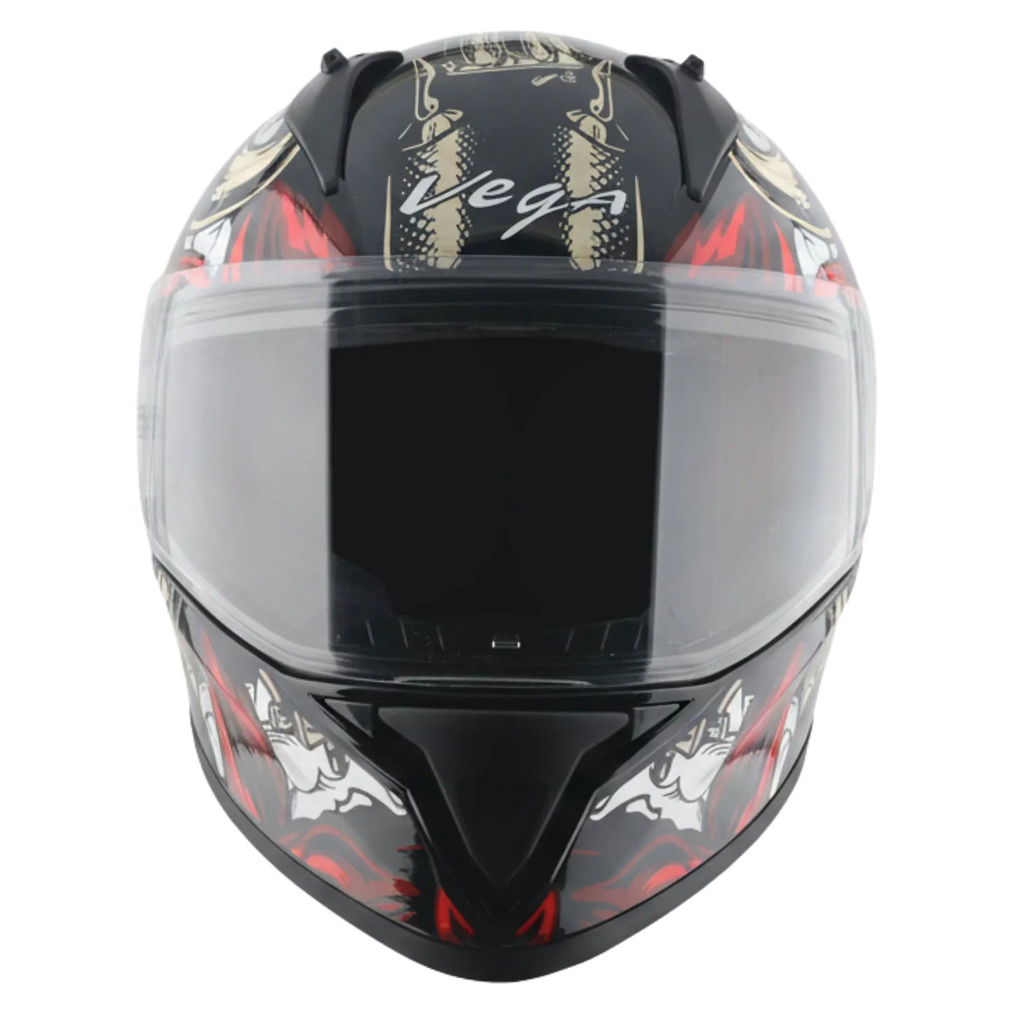 Vega Bolt Bull Black Red Full Face Helmet