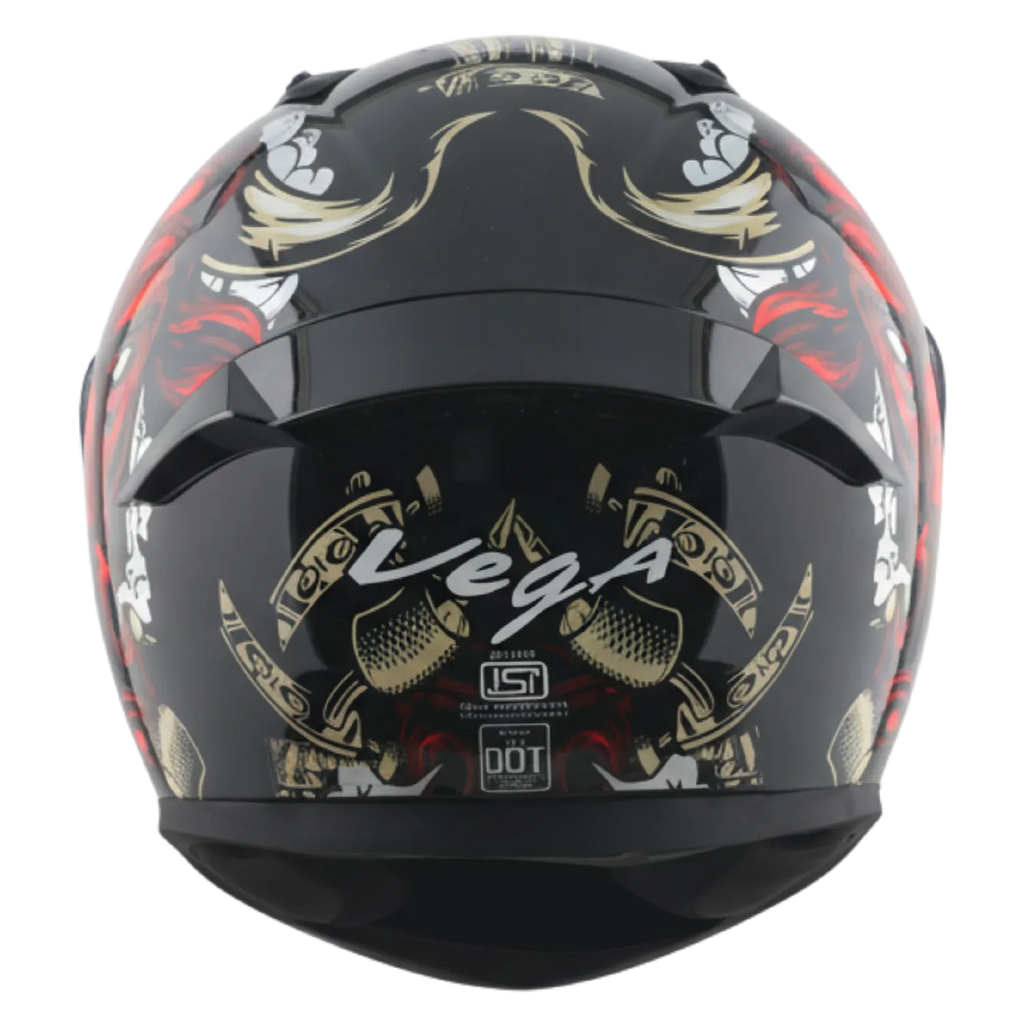 Vega Bolt Bull Black Red Full Face Helmet