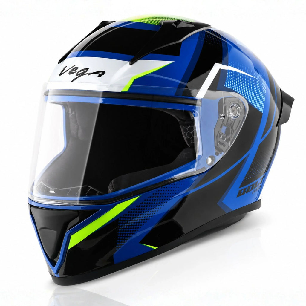 Vega Bolt Classy Black Blue Full Face Helmet