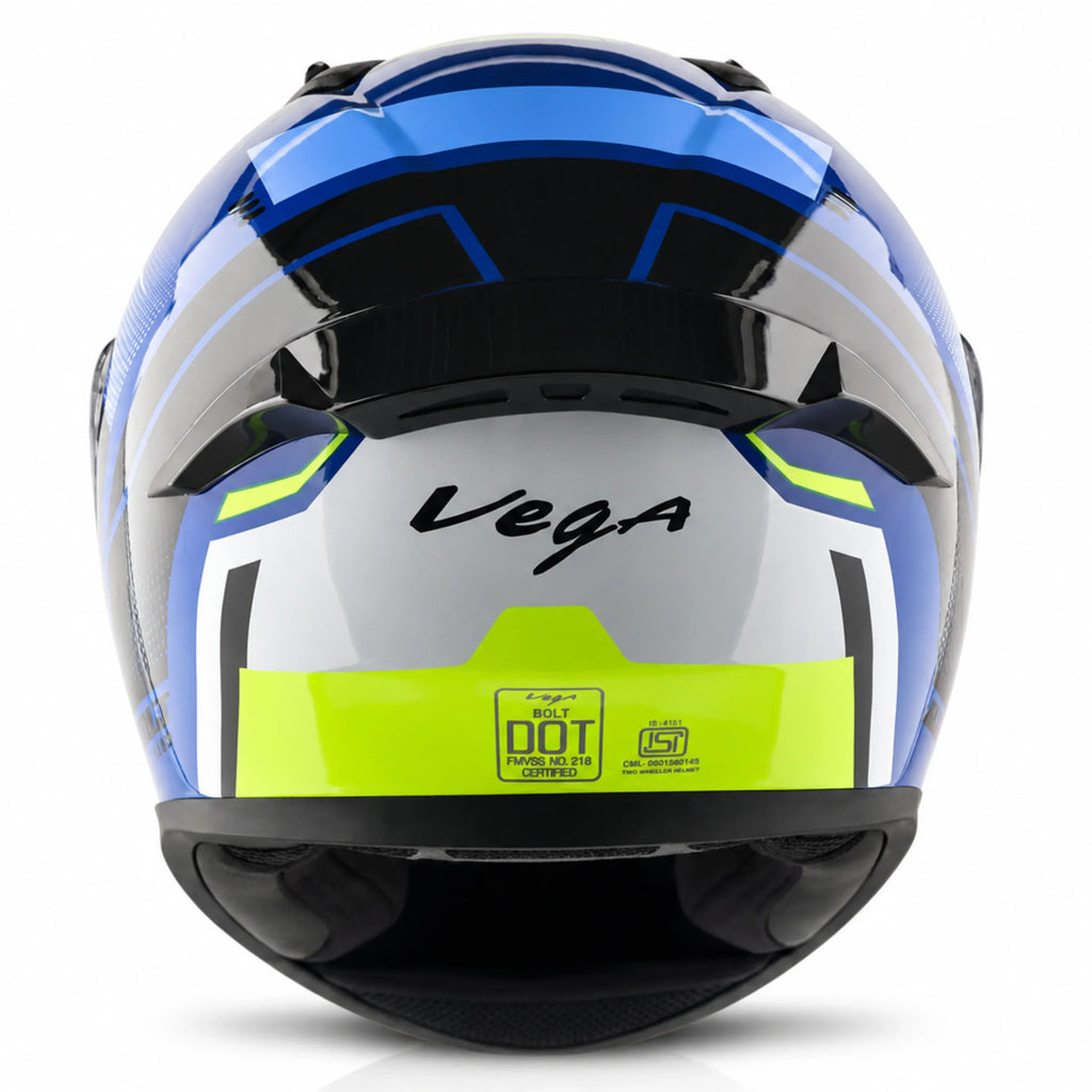 Vega Bolt Classy Black Blue Full Face Helmet