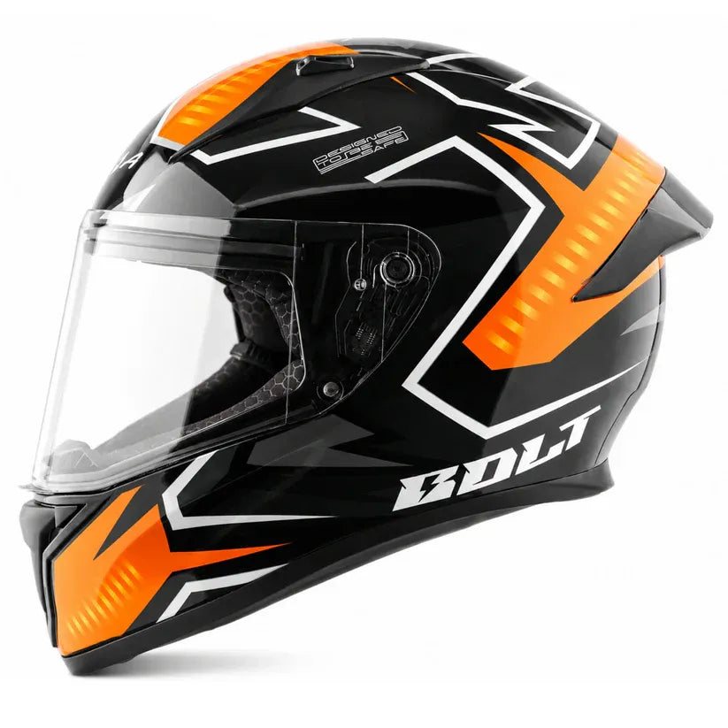 Vega Bolt Dx Elves Black Orange Full Face Helmet
