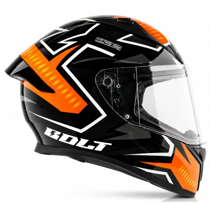 Vega Bolt Dx Elves Black Orange Full Face Helmet