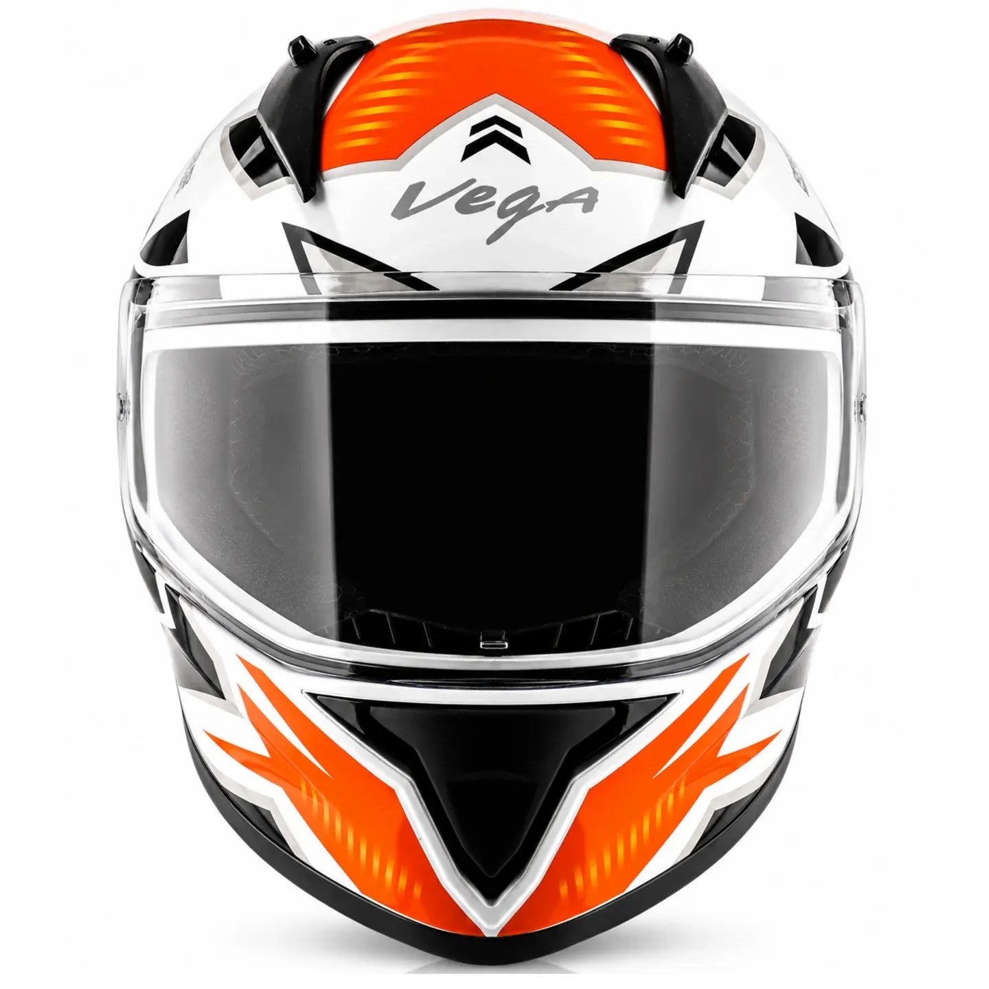 Vega Bolt Dx Elves White Orange Full Face Helmet