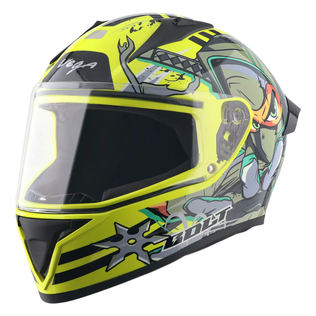 Vega Bolt Dx Ninja Neon Yellow Grey Full Face Helmet