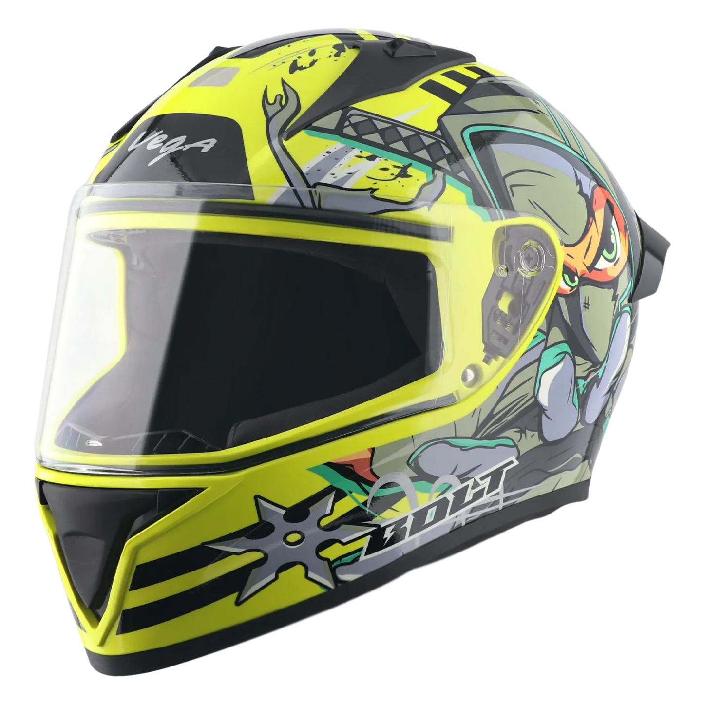 Vega Bolt Dx Ninja Neon Yellow Grey Full Face Helmet