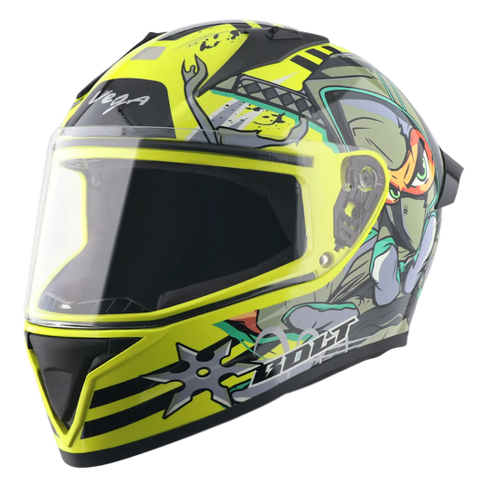 Vega Bolt Dx Ninja Neon Yellow Grey Full Face Helmet