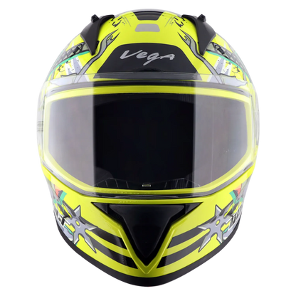 Vega Bolt Dx Ninja Neon Yellow Grey Full Face Helmet
