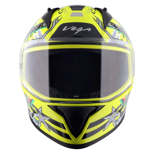 Vega Bolt Dx Ninja Neon Yellow Grey Full Face Helmet