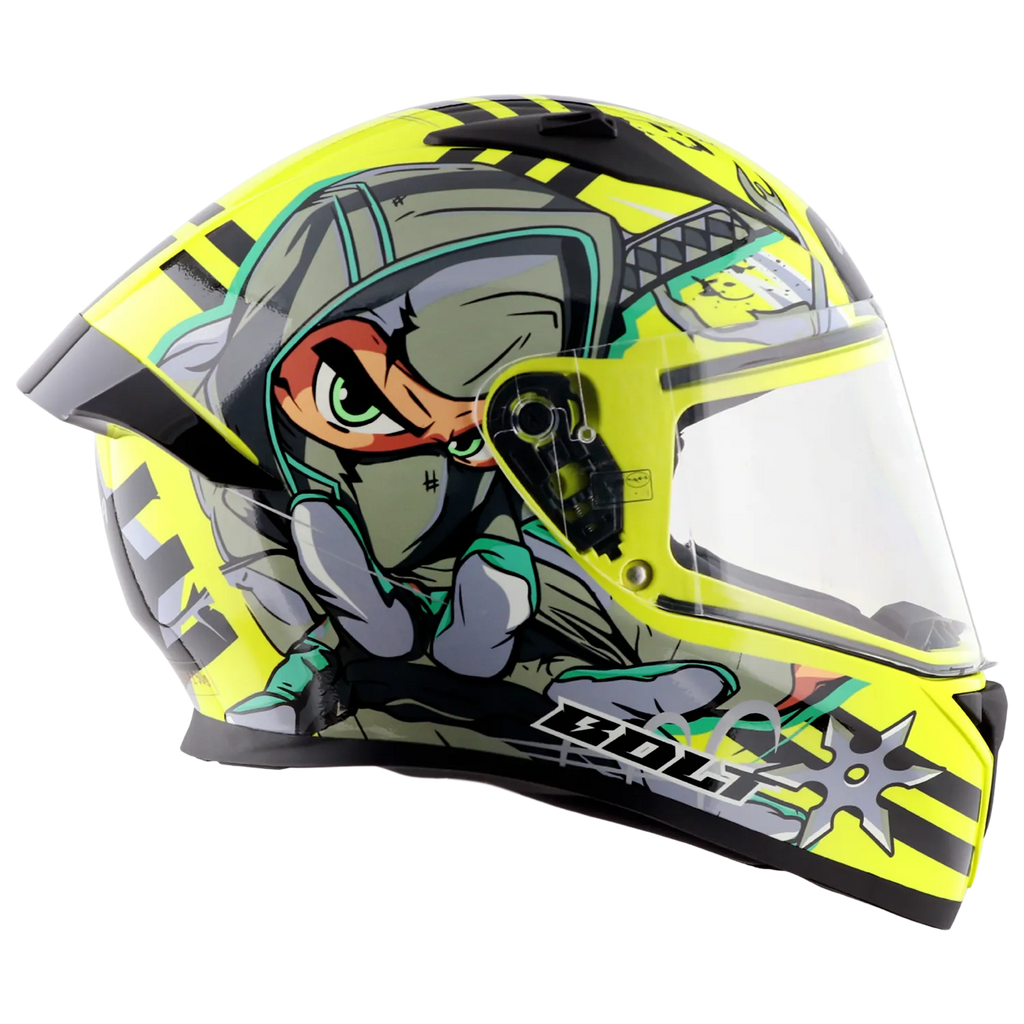 Vega Bolt Dx Ninja Neon Yellow Grey Full Face Helmet