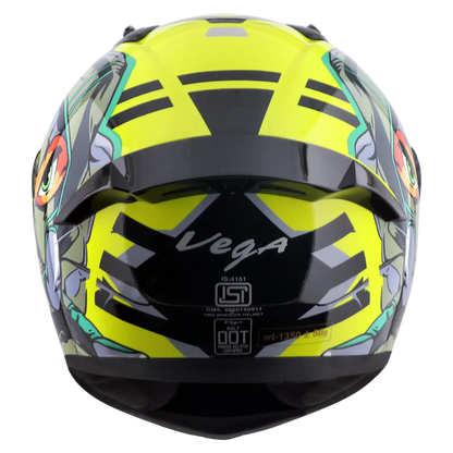 Vega Bolt Dx Ninja Neon Yellow Grey Full Face Helmet